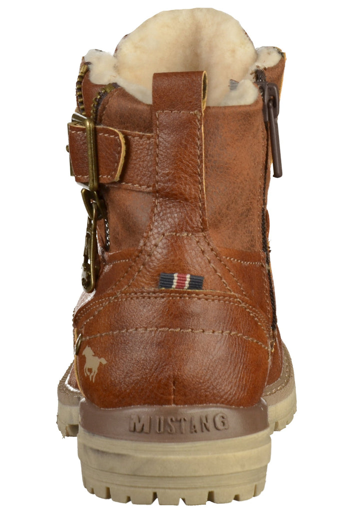 Mustang Stiefelette Lederimitat/Textil Kastanie - surf4shoes