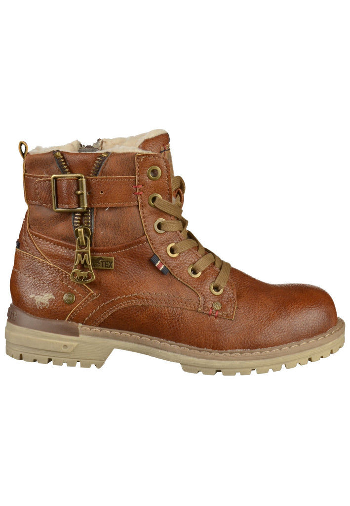 Mustang Stiefelette Lederimitat/Textil Kastanie - surf4shoes