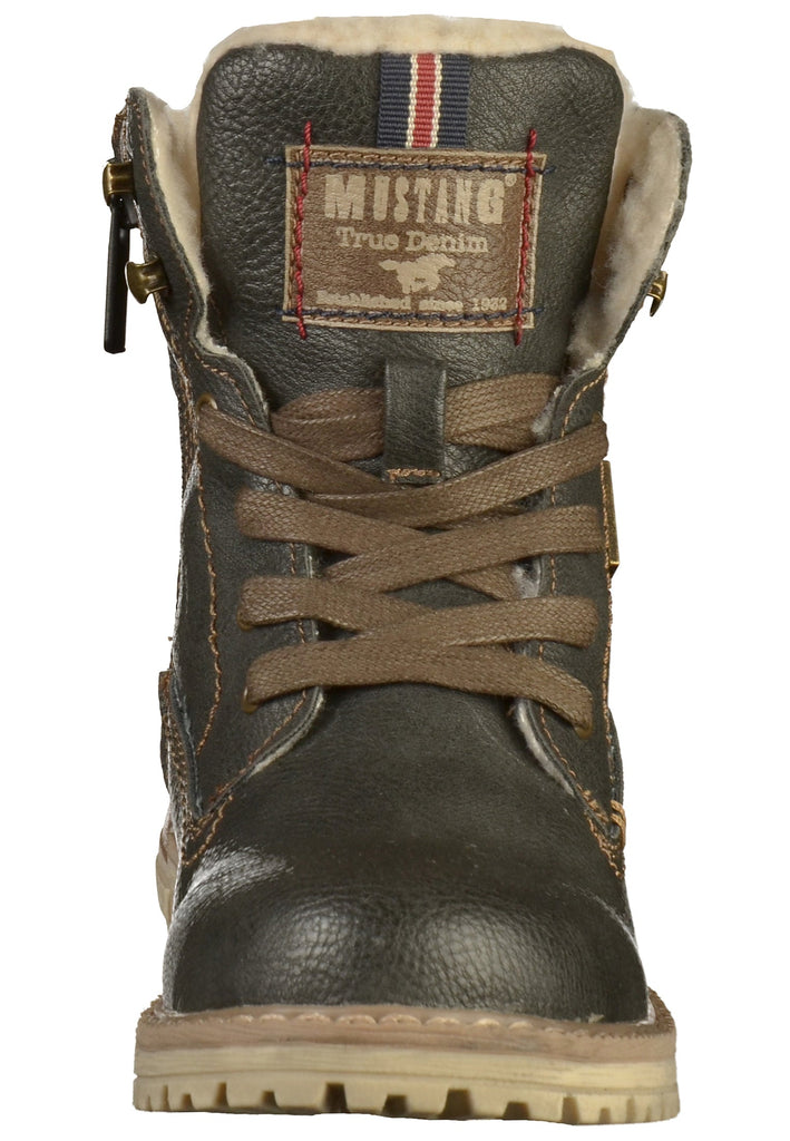 Mustang Stiefelette Lederimitat Dunkelgrau - surf4shoes