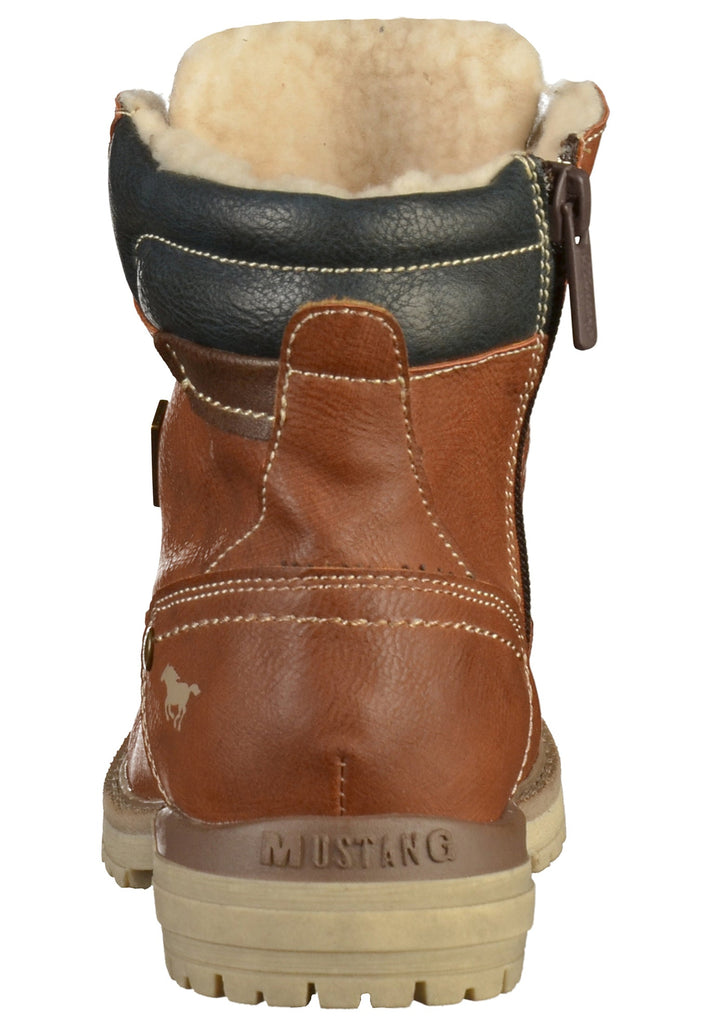 Mustang Stiefelette Lederimitat Kastanie - surf4shoes