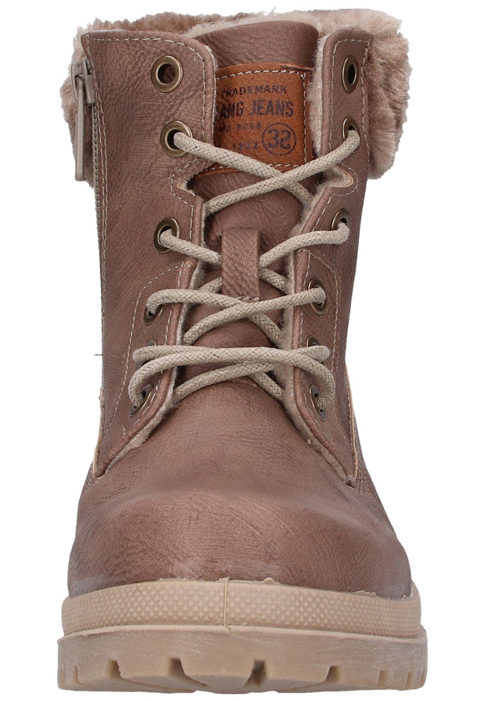 Mustang Stiefelette Lederimitat/Textil Braun - surf4shoes