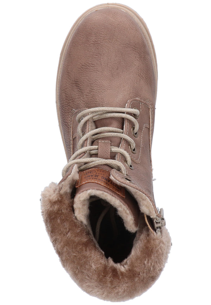 Mustang Stiefelette Lederimitat/Textil Braun - surf4shoes