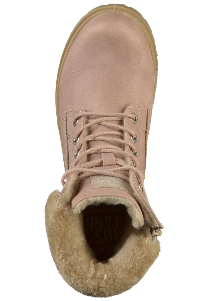 Mustang Stiefelette Lederimitat/Textil Rosa - surf4shoes