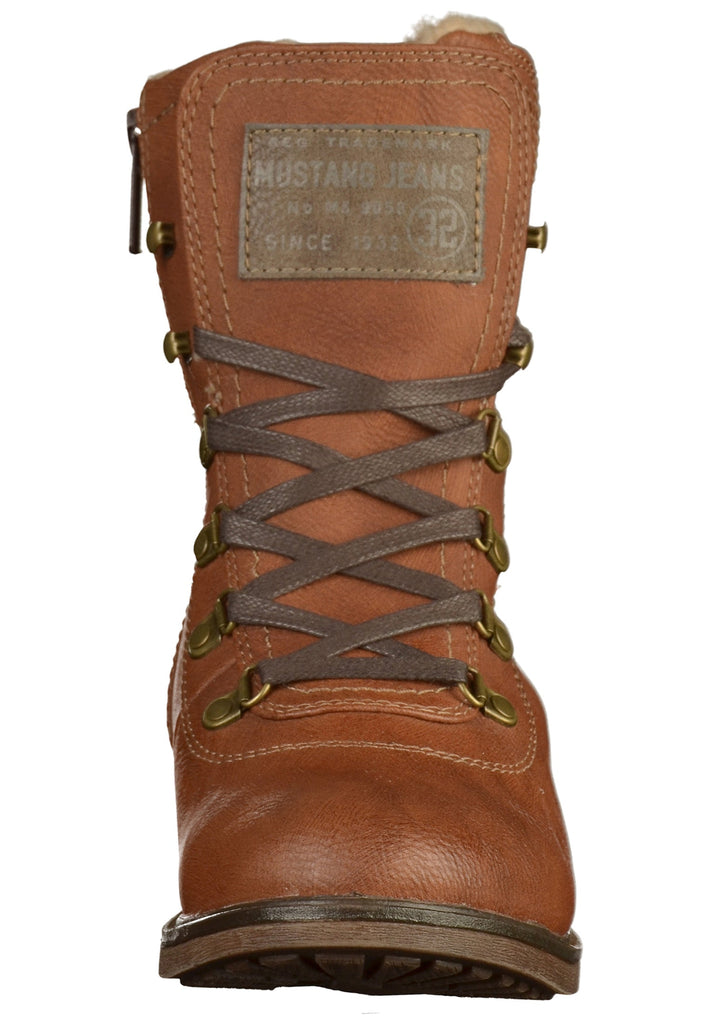 Mustang Stiefelette Lederimitat Kastanie - surf4shoes