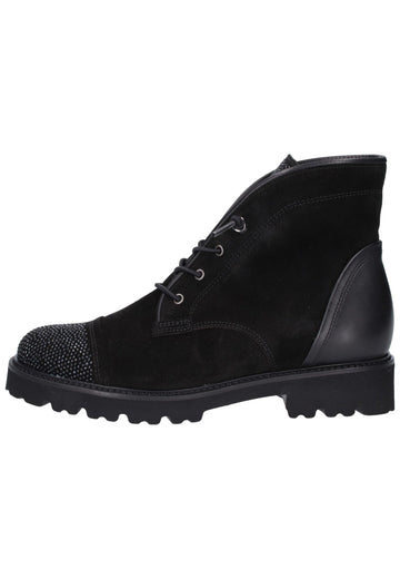 Gabor Stiefelette Veloursleder Schwarz - surf4shoes