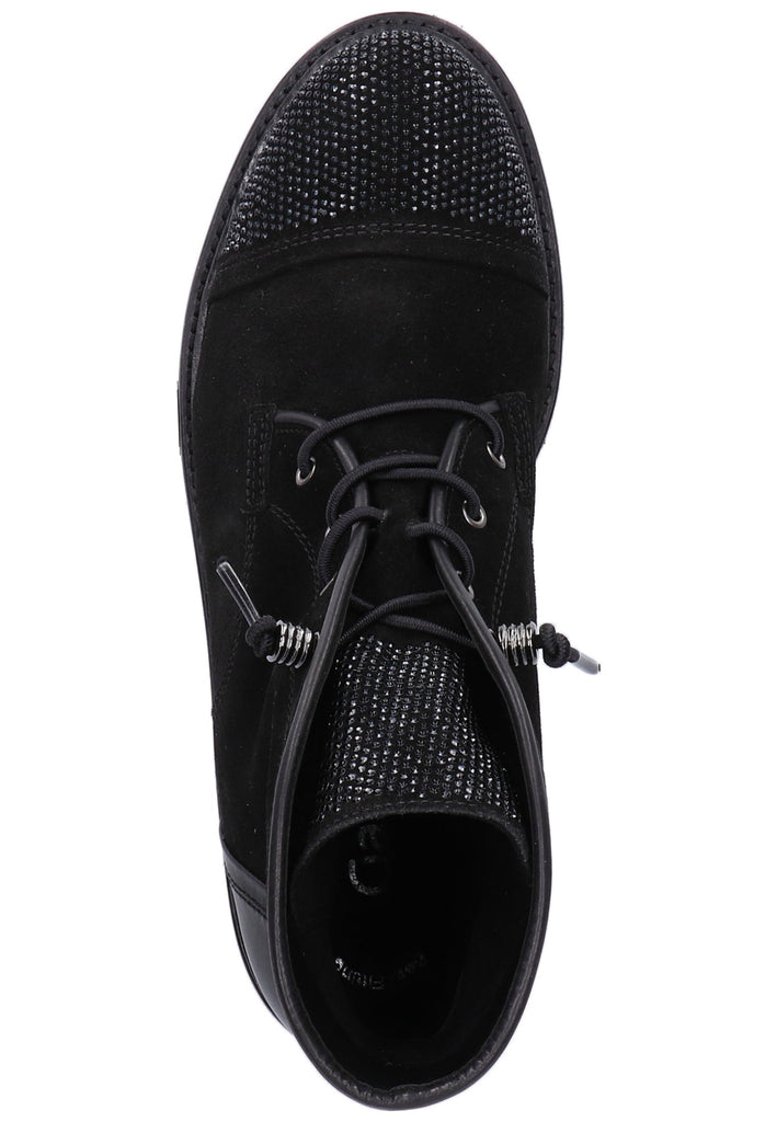 Gabor Stiefelette Veloursleder Schwarz - surf4shoes