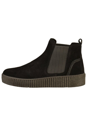 Gabor Stiefelette Veloursleder Schwarz - surf4shoes