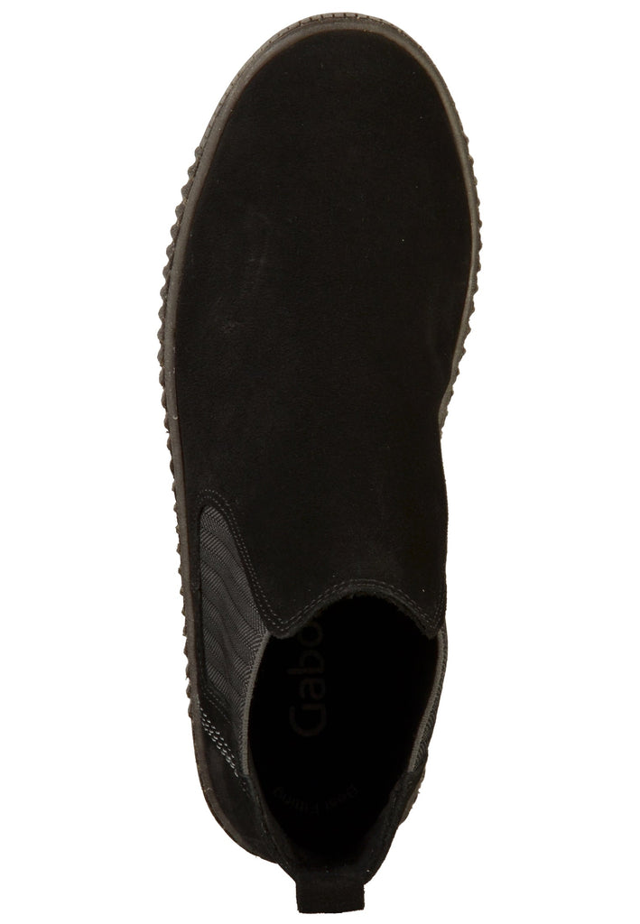Gabor Stiefelette Veloursleder Schwarz - surf4shoes