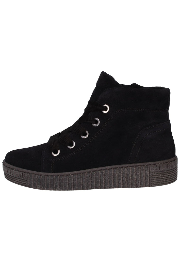 Gabor Stiefelette Veloursleder Schwarz - surf4shoes