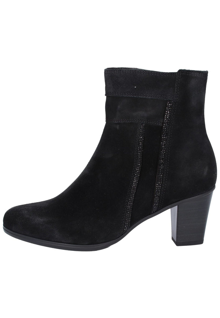 Gabor Stiefelette Veloursleder Schwarz - surf4shoes