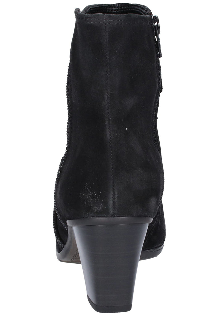 Gabor Stiefelette Veloursleder Schwarz - surf4shoes
