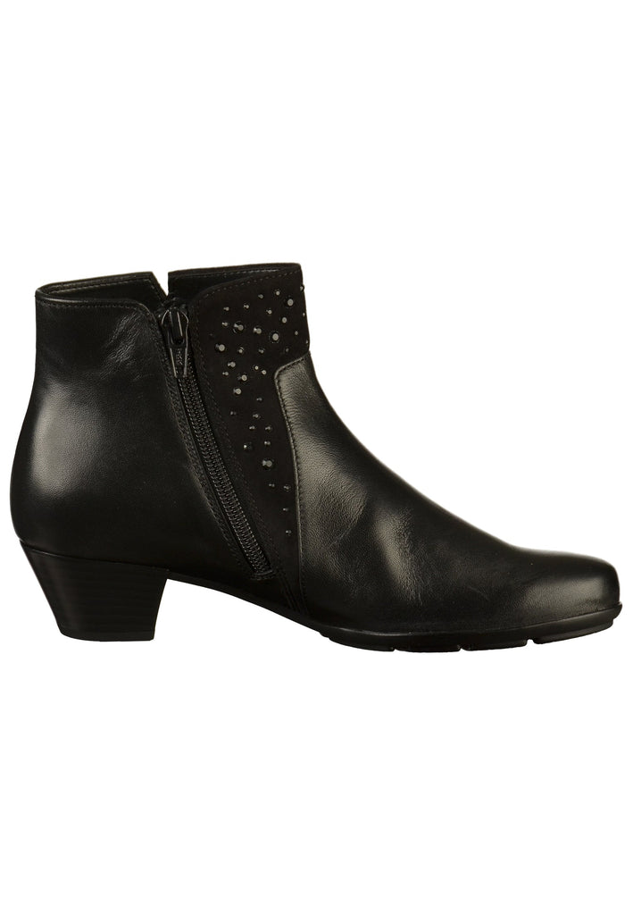 Gabor Stiefelette Glattleder Schwarz - surf4shoes