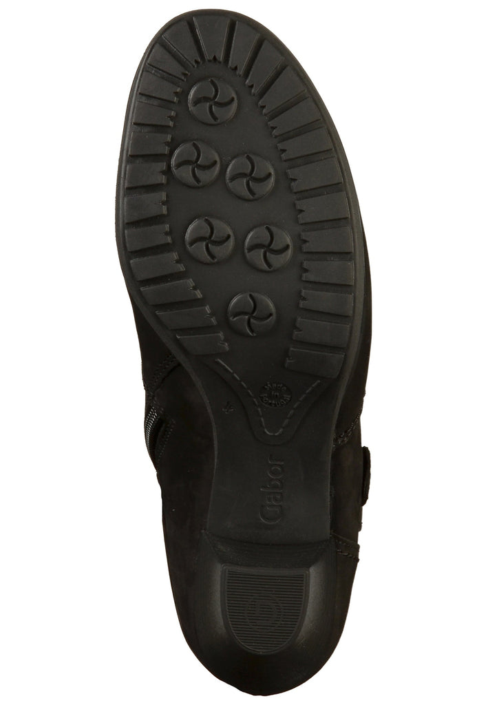 Gabor Stiefelette Nubukleder Schwarz - surf4shoes