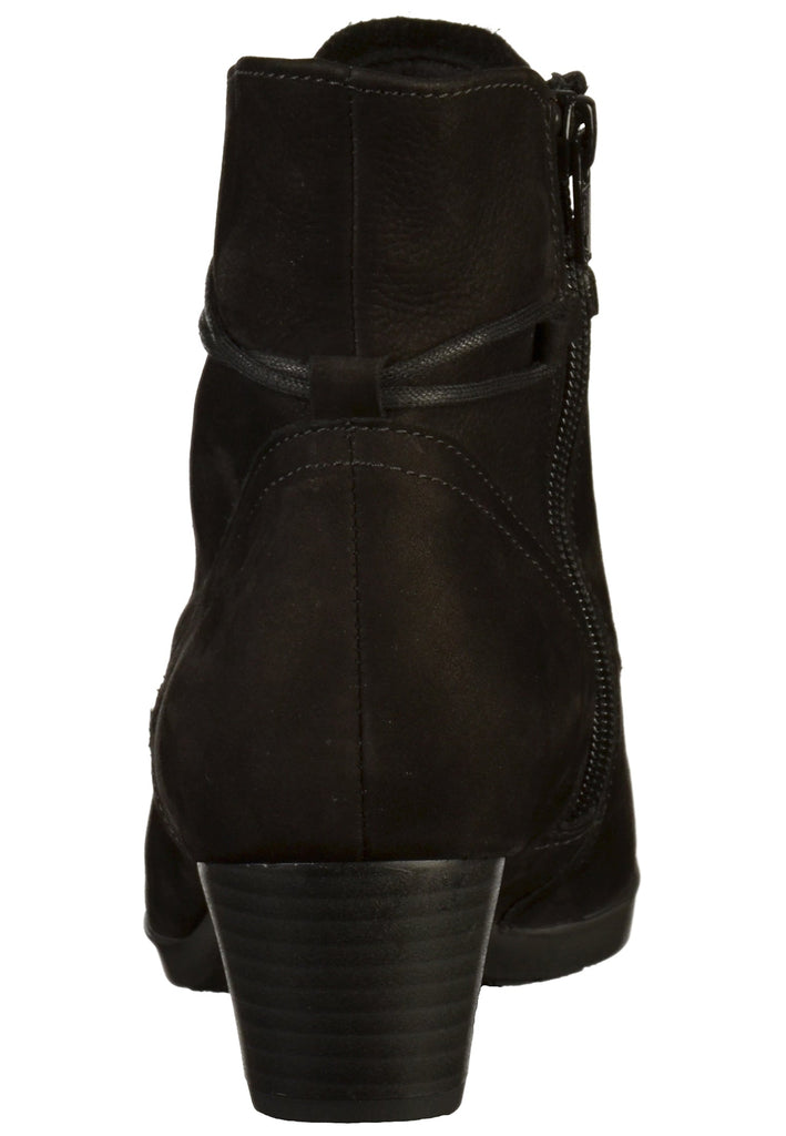Gabor Stiefelette Nubukleder Schwarz - surf4shoes