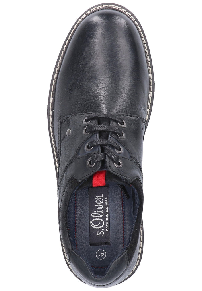 s.Oliver Halbschuhe Leder Schwarz - surf4shoes