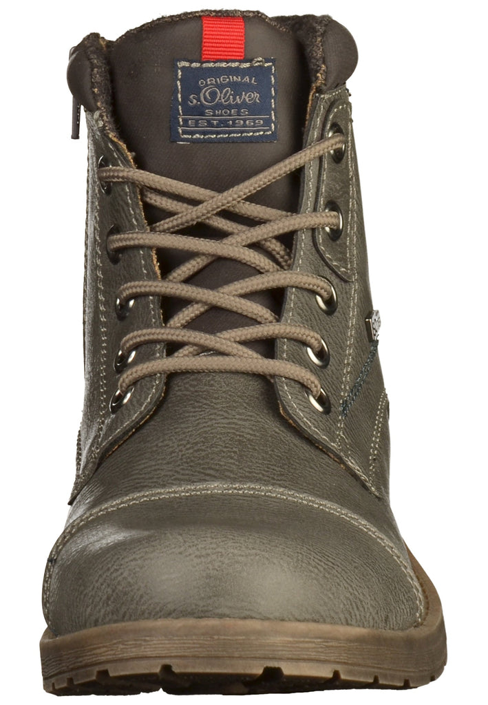 s.Oliver Stiefelette Lederimitat/Textil Dunkelgrau - surf4shoes