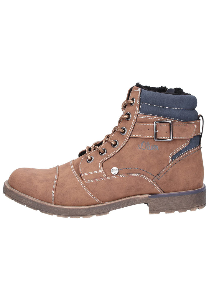 s.Oliver Stiefelette Lederimitat Cognac - surf4shoes