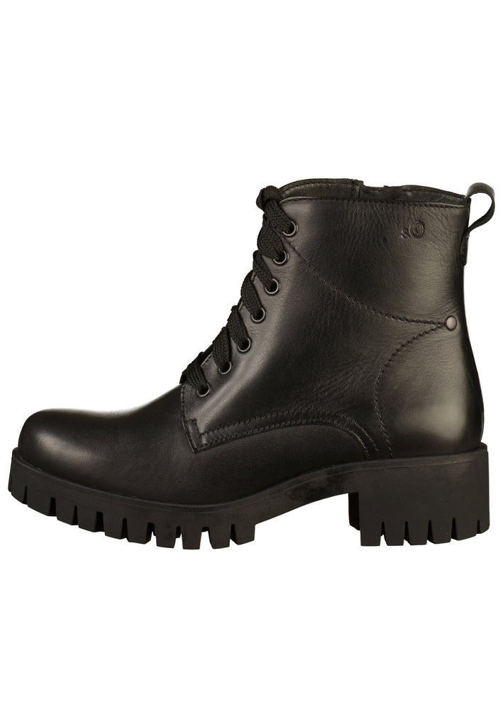 s.Oliver Stiefelette Leder Schwarz - surf4shoes