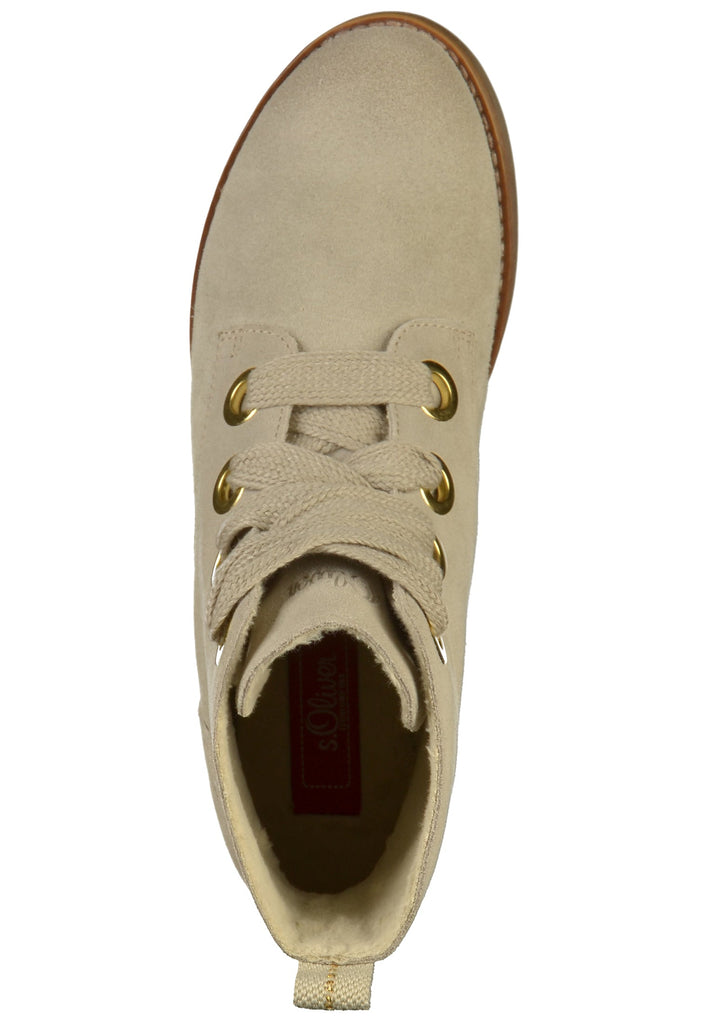 s.Oliver Stiefelette Nubukleder Champagner - surf4shoes