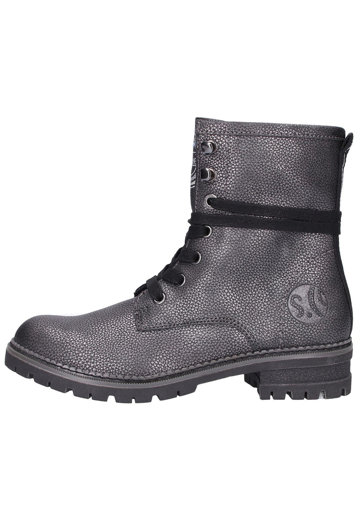 s.Oliver Stiefelette Lederimitat/Textil Schwarz - surf4shoes