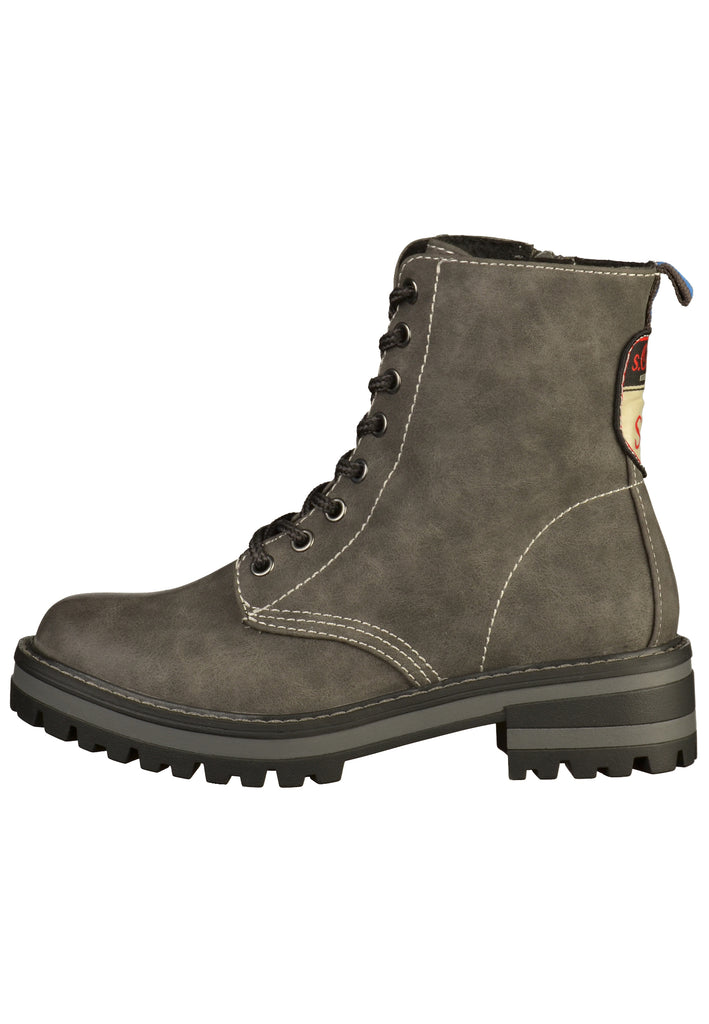 s.Oliver Stiefelette Lederimitat/Textil Graphit - surf4shoes