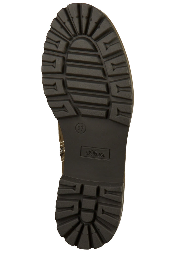 s.Oliver Stiefelette Lederimitat/Textil Oliv - surf4shoes