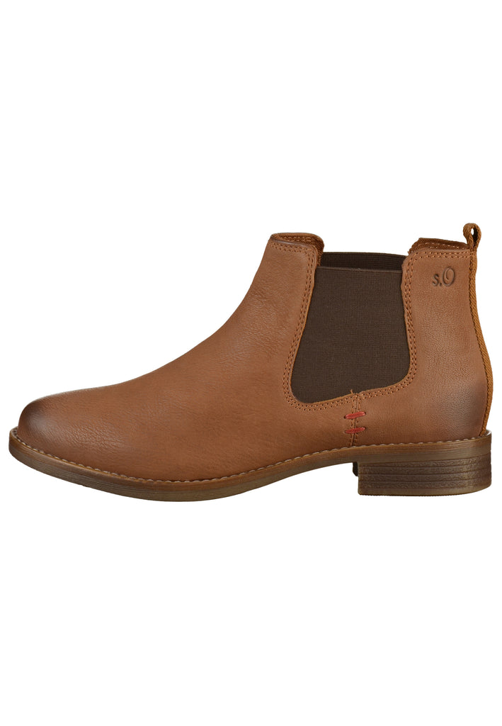 s.Oliver Stiefelette Leder Cognac - surf4shoes