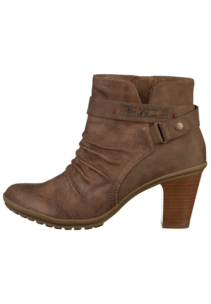 s.Oliver Stiefelette Lederimitat/Textil Braun - surf4shoes