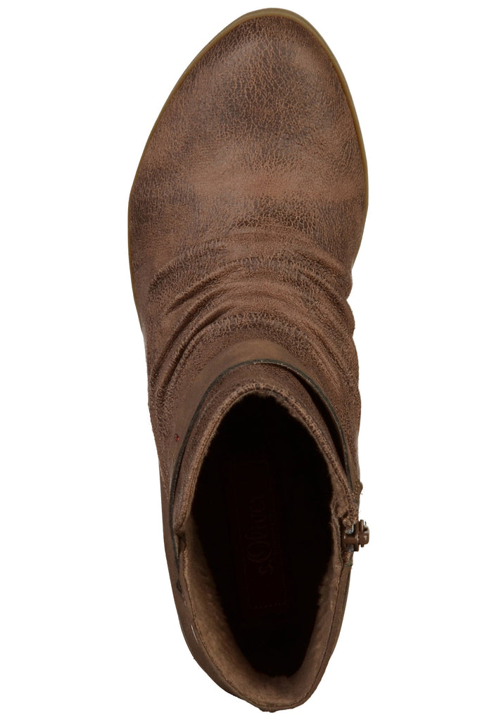 s.Oliver Stiefelette Lederimitat/Textil Braun - surf4shoes