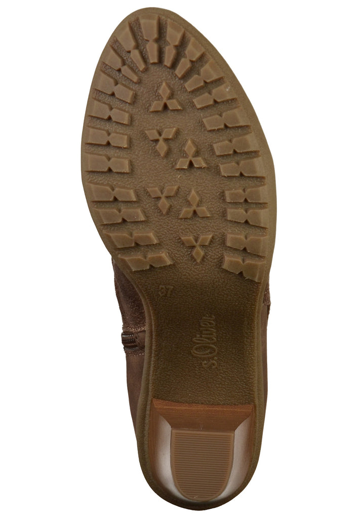 s.Oliver Stiefelette Lederimitat/Textil Braun - surf4shoes