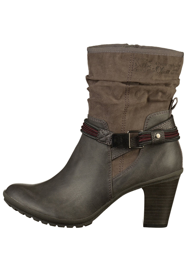 s.Oliver Stiefelette Lederimitat/Textil Grau - surf4shoes