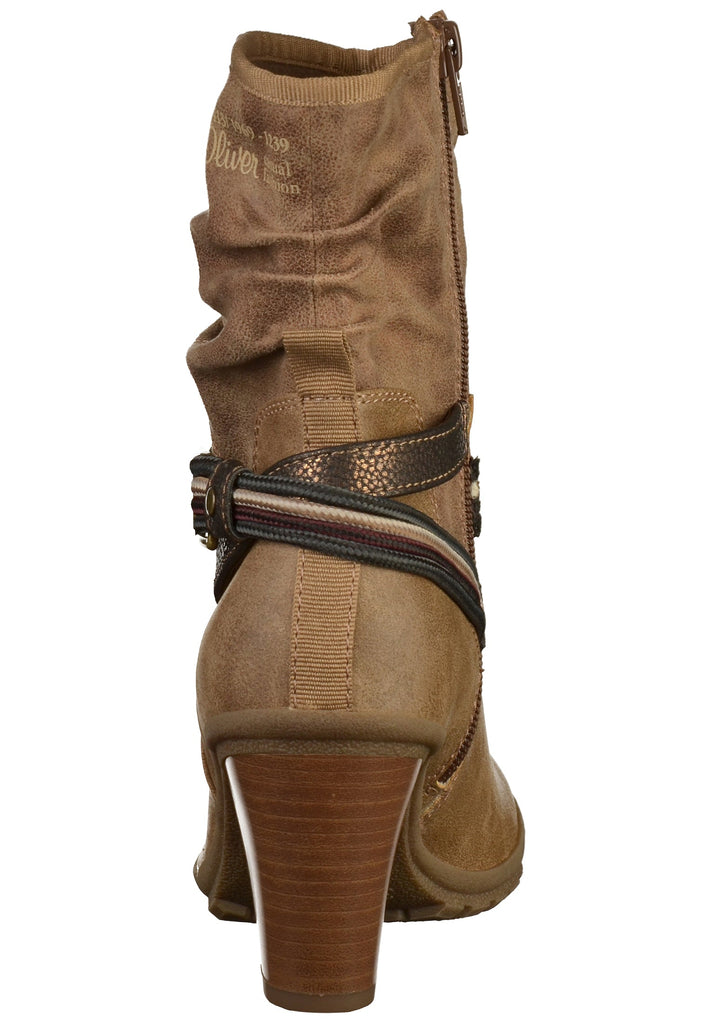 s.Oliver Stiefelette Lederimitat/Textil Braun - surf4shoes