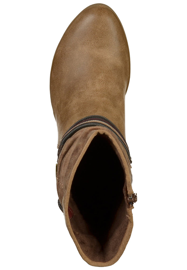 s.Oliver Stiefelette Lederimitat/Textil Braun - surf4shoes