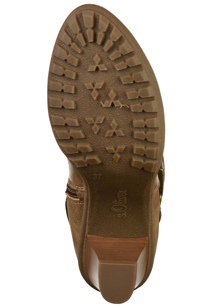 s.Oliver Stiefelette Lederimitat/Textil Braun - surf4shoes