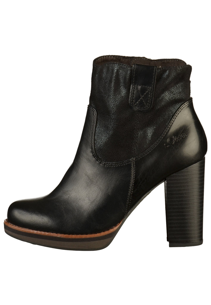 s.Oliver Stiefelette Lederimitat/Textil Schwarz - surf4shoes