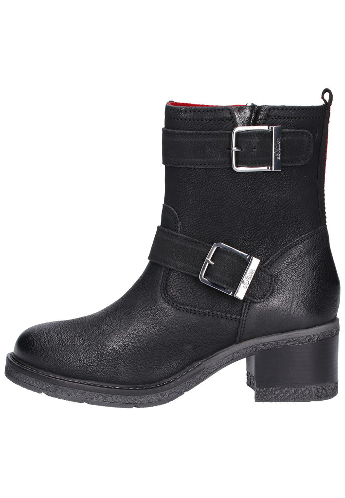 s.Oliver Stiefelette Leder Schwarz - surf4shoes