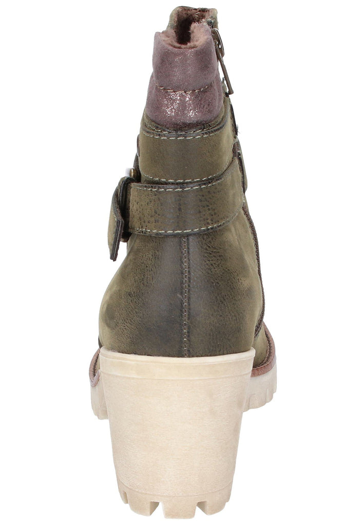 s.Oliver Stiefelette Lederimitat/Textil Oliv - surf4shoes