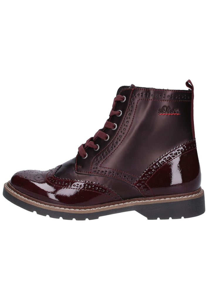 s.Oliver Stiefelette Lederimitat Bordeaux - surf4shoes