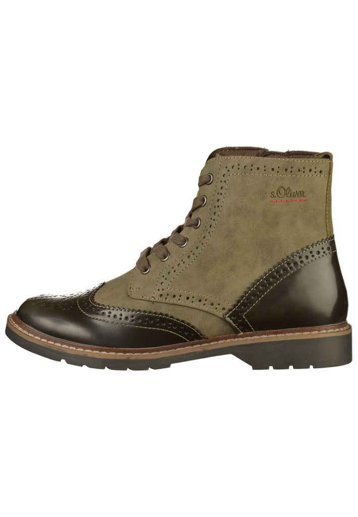 s.Oliver Stiefelette Lederimitat Khaki - surf4shoes