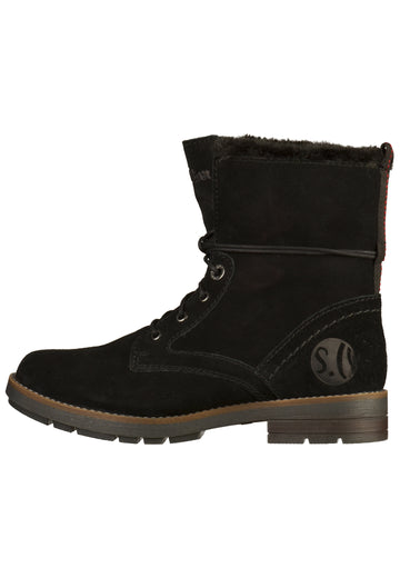 s.Oliver Stiefelette Leder Schwarz - surf4shoes