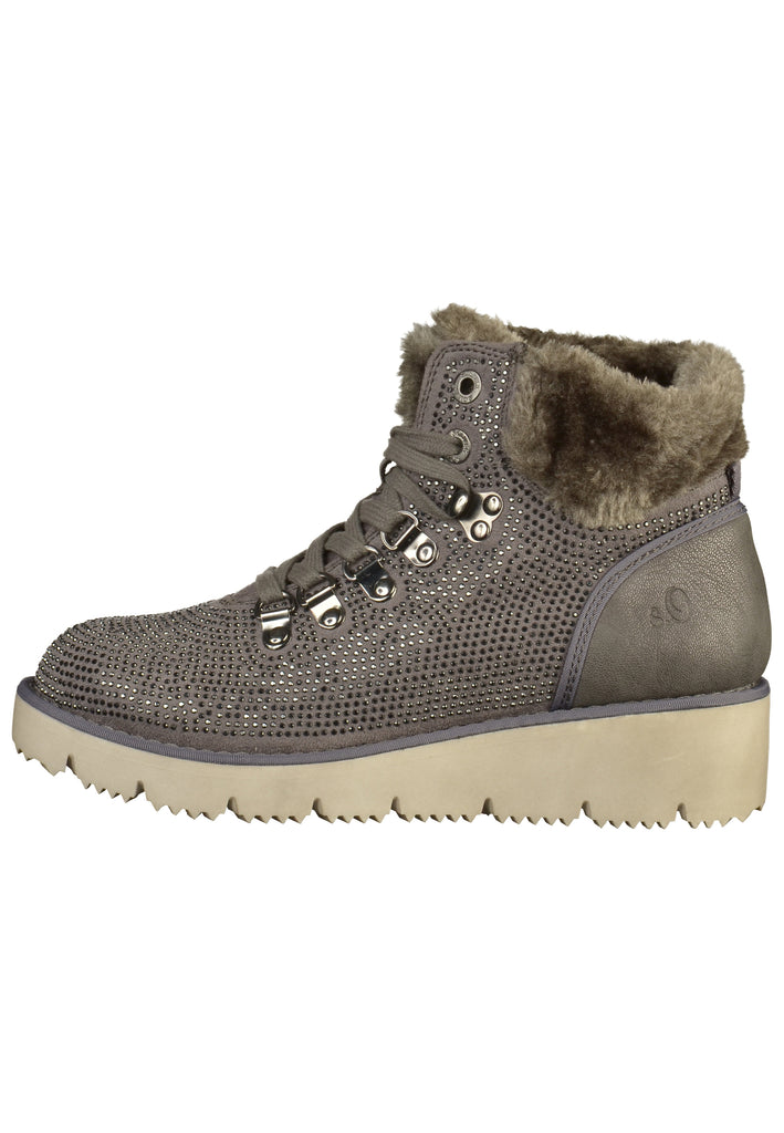 s.Oliver Stiefelette Lederimitat/Textil Graphit - surf4shoes