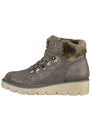 s.Oliver Stiefelette Lederimitat/Textil Graphit - surf4shoes