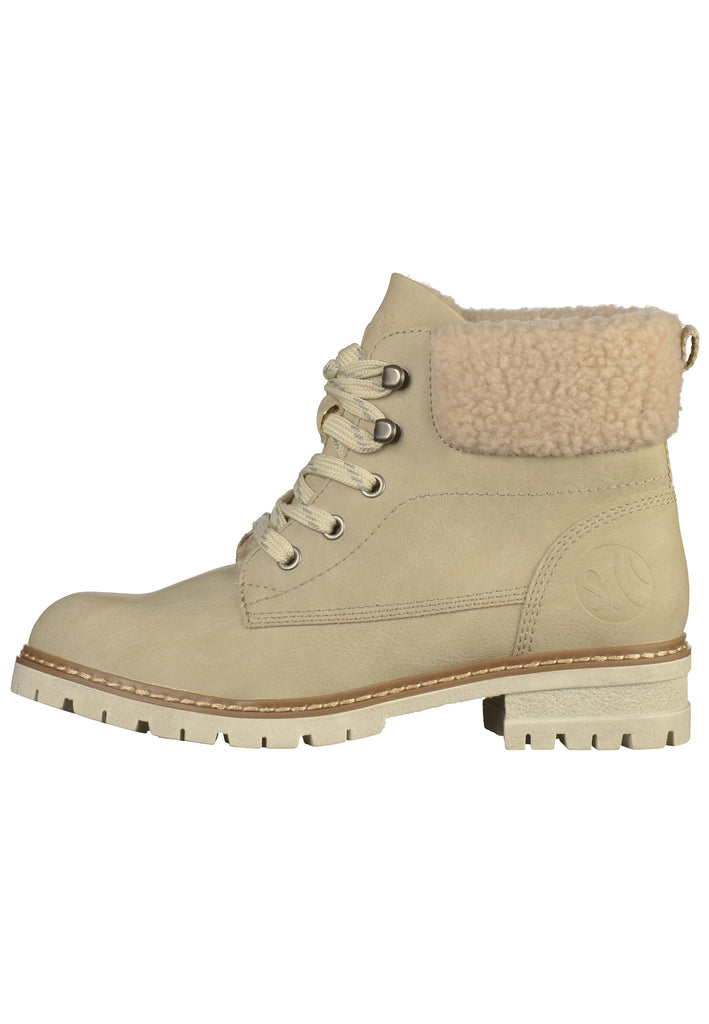 s.Oliver Stiefelette Lederimitat Beige - surf4shoes