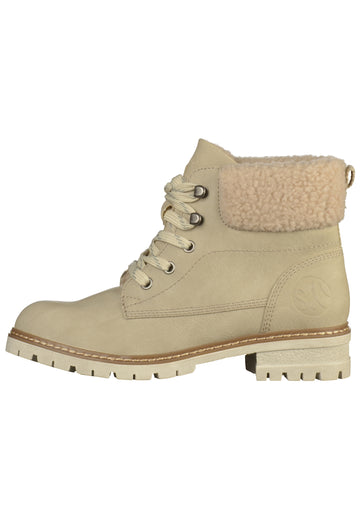 s.Oliver Stiefelette Lederimitat Beige - surf4shoes