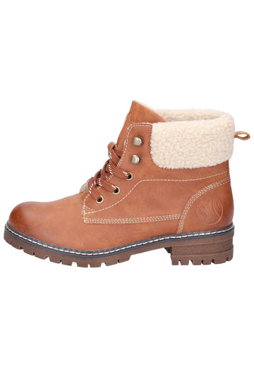 s.Oliver Stiefelette Lederimitat Cognac - surf4shoes