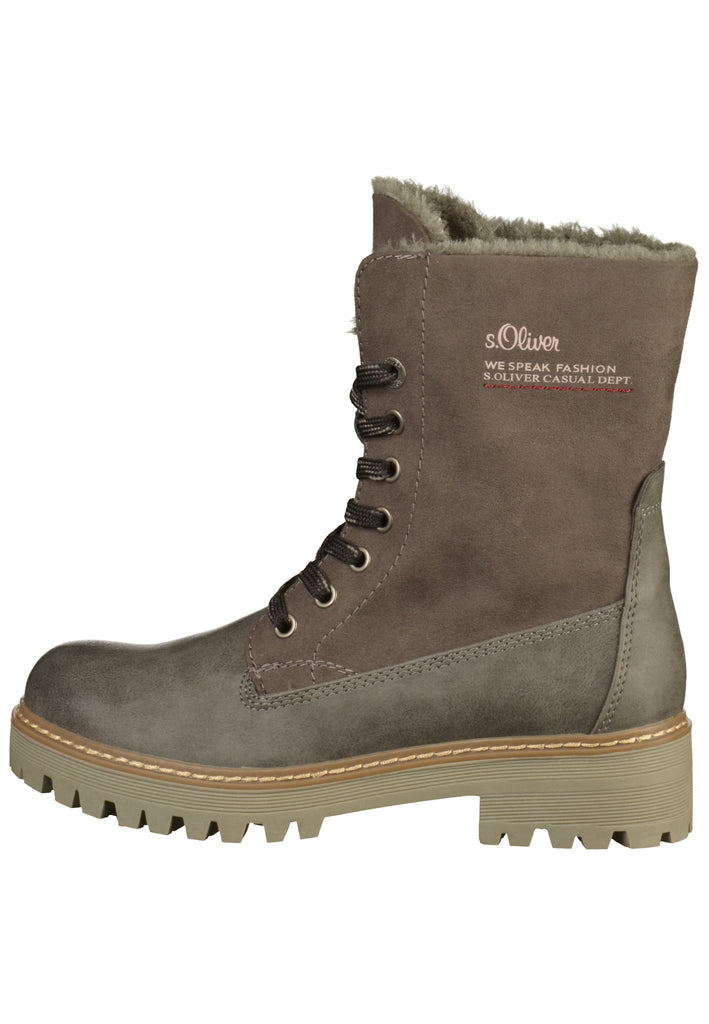 s.Oliver Stiefelette Lederimitat/Textil Graphit - surf4shoes