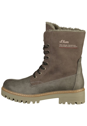s.Oliver Stiefelette Lederimitat/Textil Graphit - surf4shoes