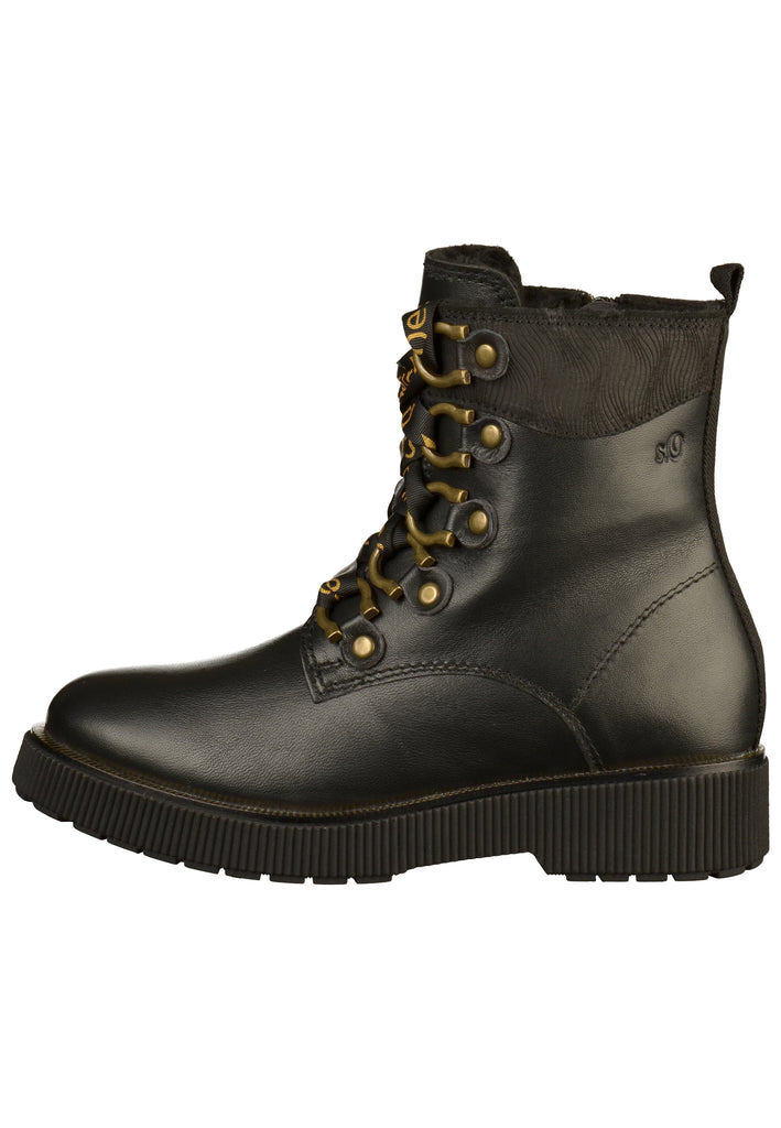 s.Oliver Stiefelette Leder Schwarz - surf4shoes