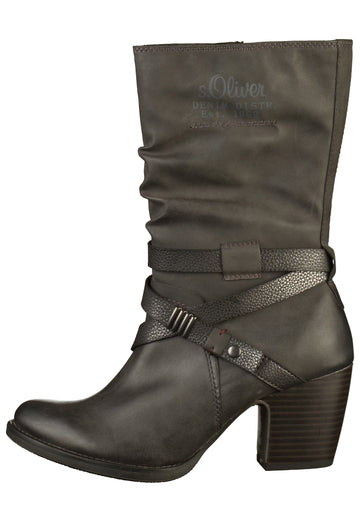 s.Oliver Stiefel Lederimitat Schwarz - surf4shoes