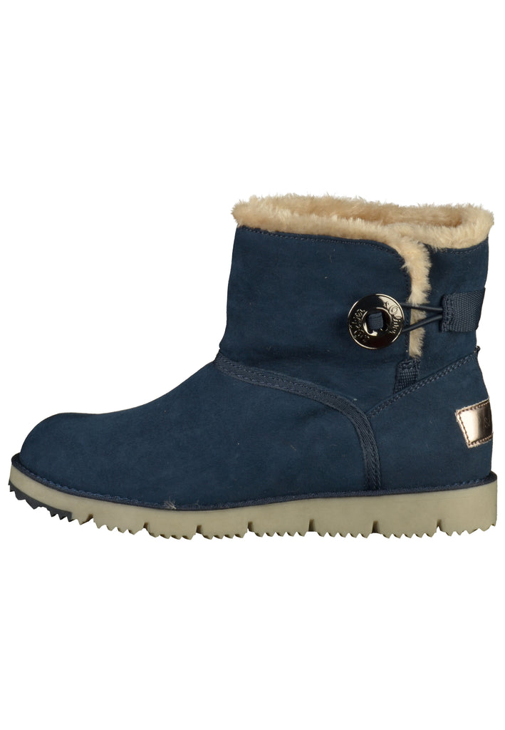 s.Oliver Stiefelette Lederimitat/Textil Blau - surf4shoes